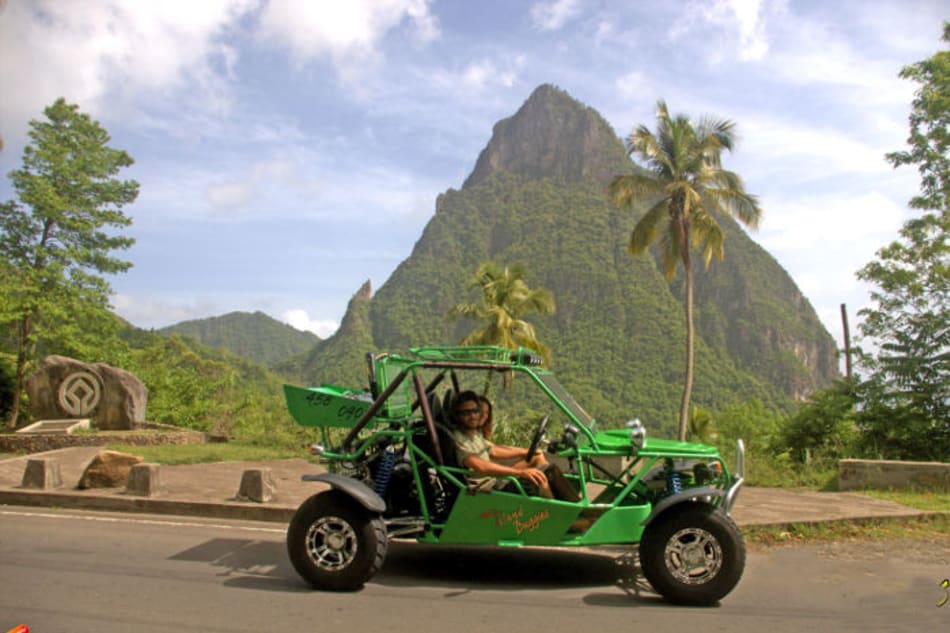 Drive and Fly: Buggy and Zip line Adventure in St. Lucia with Transportation