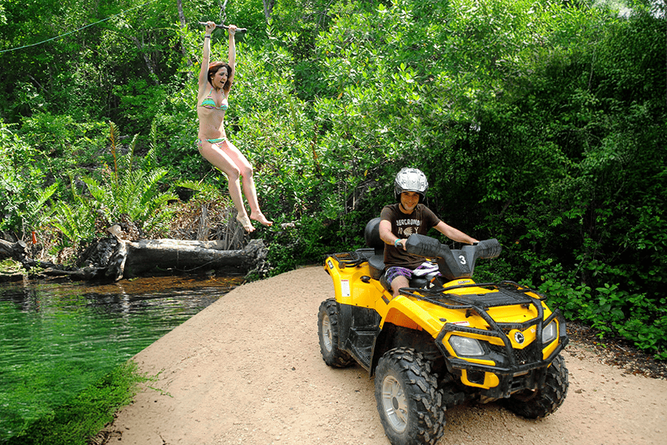 Xtreme Adventure in the Mayan Jungle: ATV, Zip Lines and Cenote with Transportation